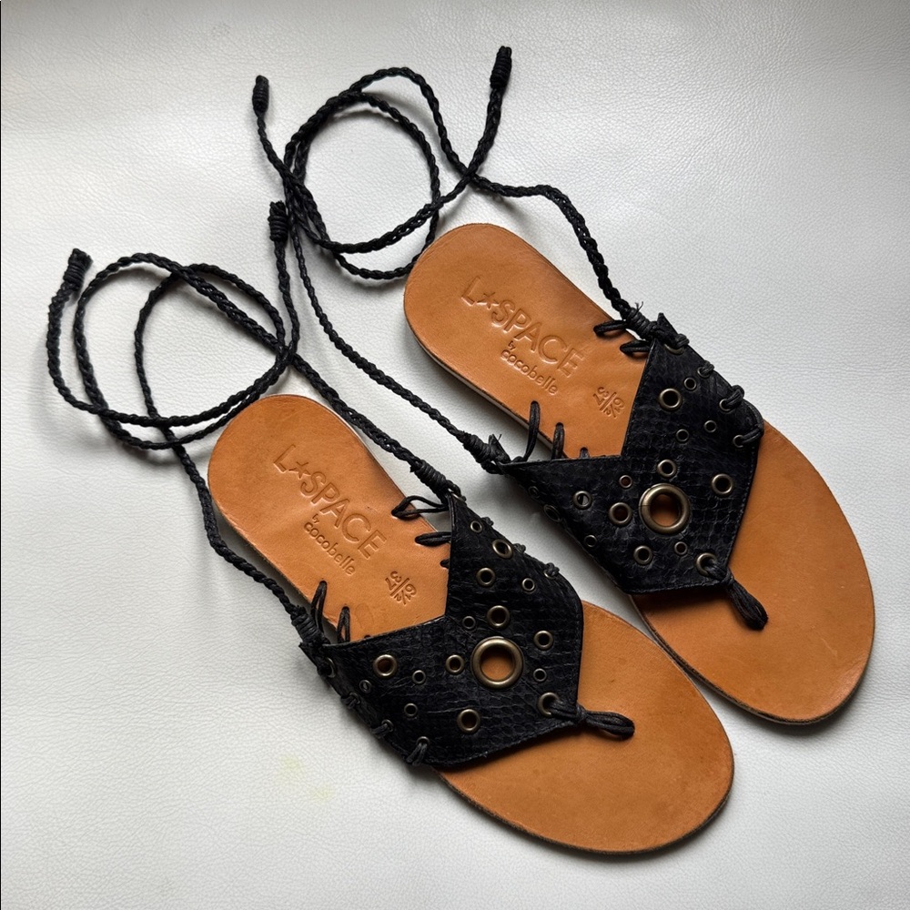 L*SPACE Sandals by cocobelle Amore Wrap, size 6.5/37 women’s shoes